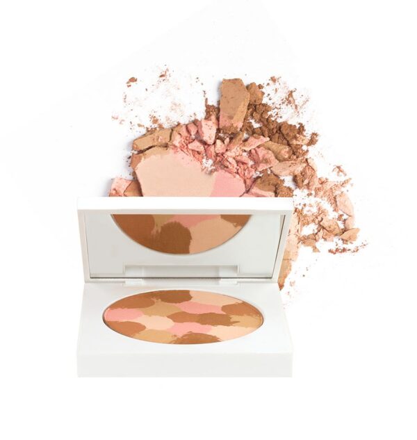 bronzing compact powder look