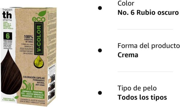 Th Pharma Kit Tinte eco nº6 Rubio Oscuro - Imagen 3